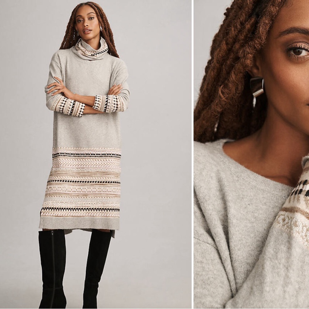 ANTHROPOLOGIE DAILY PRACTICE TURTLENECK DRESS SIZE S/M NWT